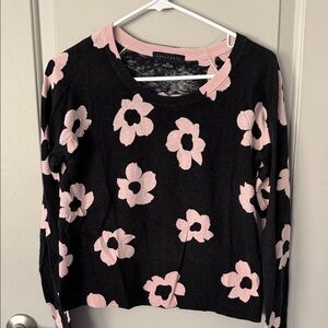 Sanctuary Black and Pink Floral Sweater